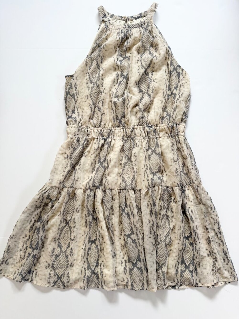 Japna Snakeskin Chiffon Mini Dress